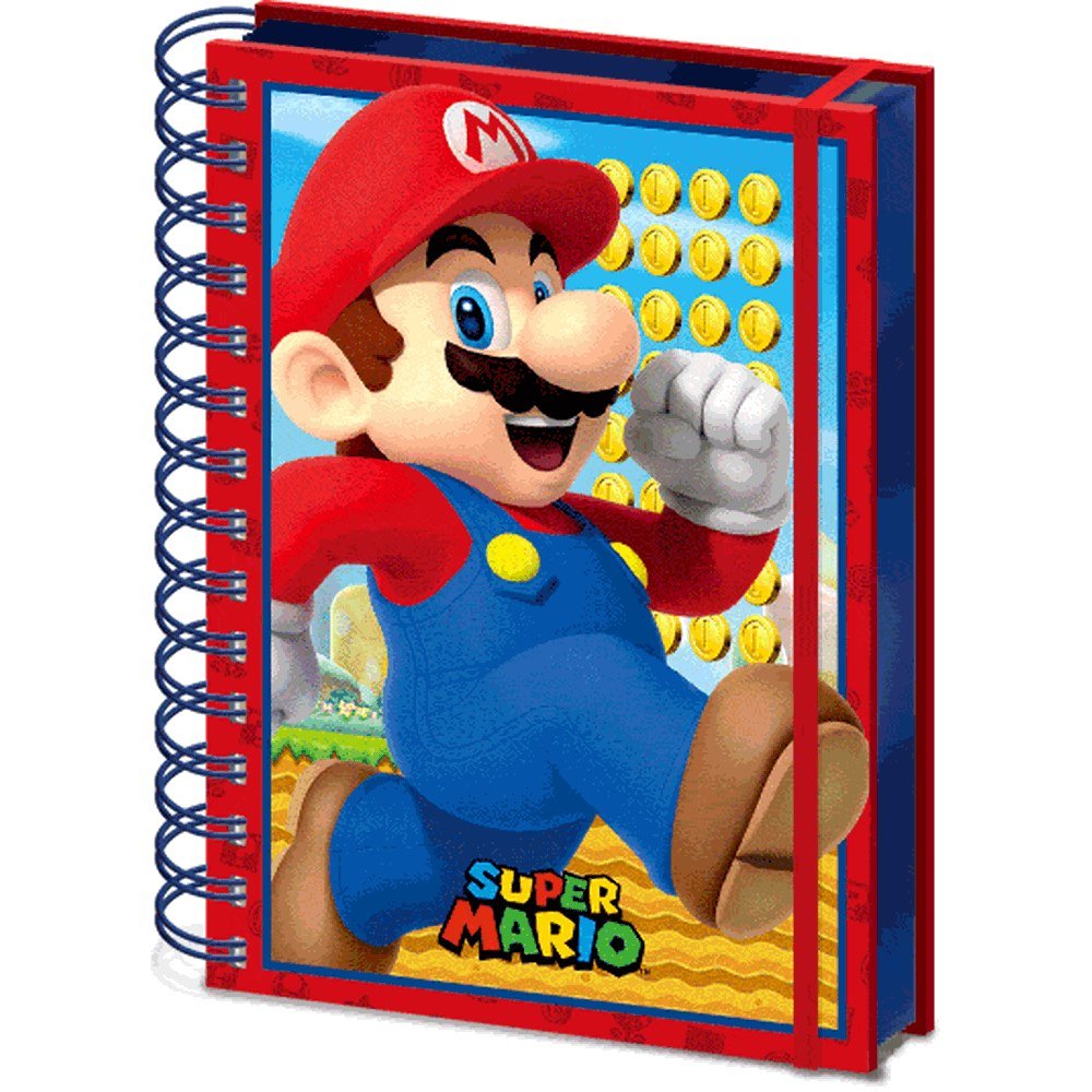 SUPER MARIO スーパーマリオ (40周年 ) - Mario /3Dカバー / ノート・メモ帳 - PGS